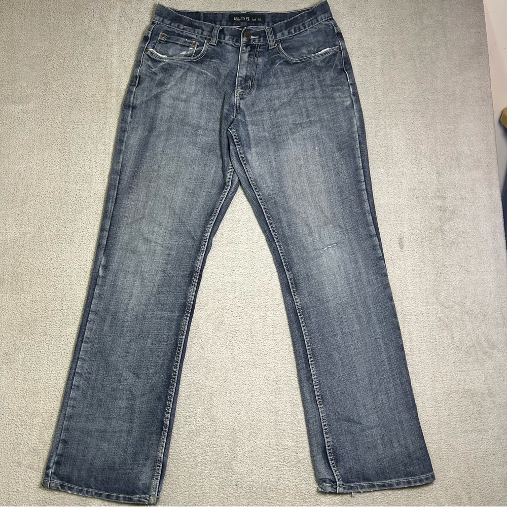 Bailey's Pt. Boot Cut Jeans Men's 32x33 Gray Medium Wash Distressed Denim